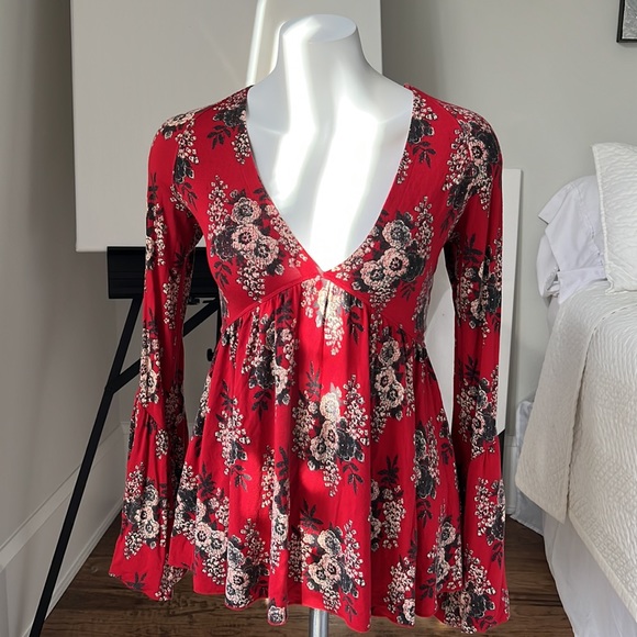 Free People V-Neck Flowy Top XS - Picture 5 of 6